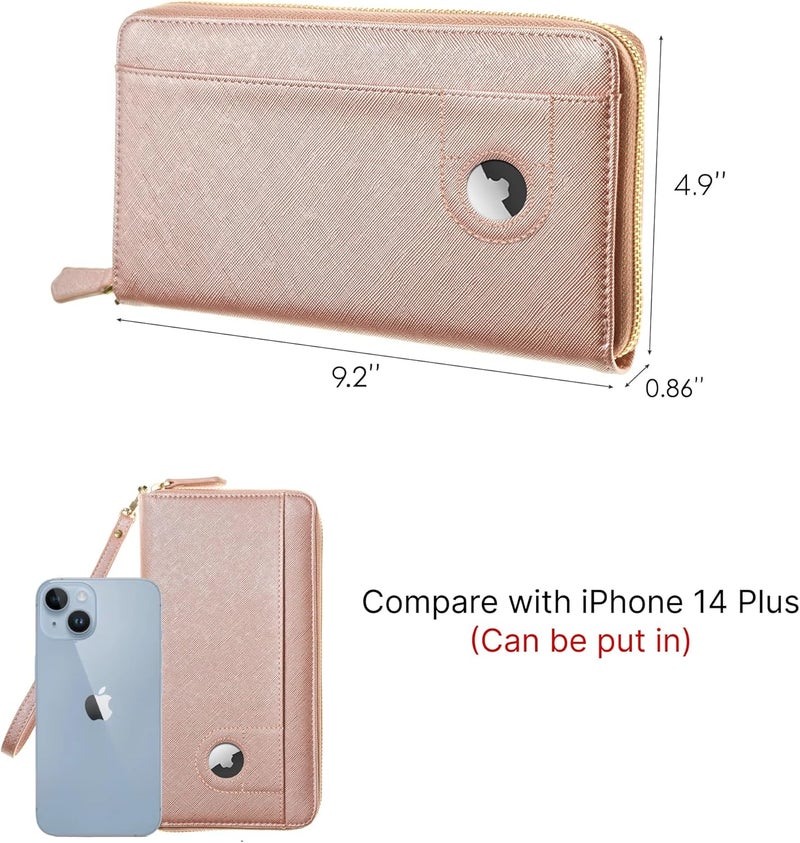 Apadi Travel Document Organizer - RFID Passport Wallet Case Family Holder Id Wristlet - Image 3